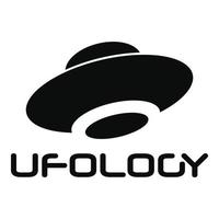 Ufologie-Tag-Logo, einfacher Stil vektor
