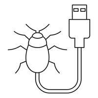 USB-Bug-Symbol, Umrissstil vektor