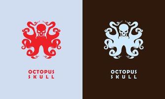 Totenkopf-Oktopus-Symbol-Vektor-Logo vektor