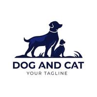 Hund Katze Tierhandlung Logo. Haustier-Logo-Design. Logos. Haustierpflege-Logo, Vektorvorlage vektor