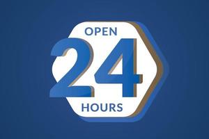 24-Stunden-Dienste Vektorelement geöffnet vektor