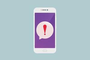 varna meddelande smartphone underrättelse fara fel varningar telefon virus problem. vektor