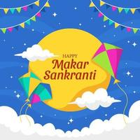 glückliches makar sankranti-konzept vektor