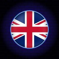 neon Storbritannien flagga. vektor illustration.