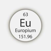 Europium-Symbol. chemisches Element des Periodensystems. Vektor-Illustration. vektor