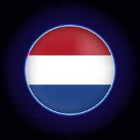 Neon niederländische Flagge. Vektor-Illustration. vektor