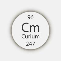 Curium-Symbol. chemisches Element des Periodensystems. Vektor-Illustration. vektor