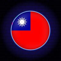 Neon-Taiwan-Flagge. Vektor-Illustration. vektor
