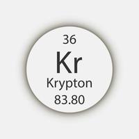 Krypton-Symbol. chemisches Element des Periodensystems. Vektor-Illustration. vektor