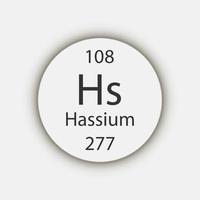 Hassium-Symbol. chemisches Element des Periodensystems. Vektor-Illustration. vektor