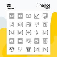 25 Finanz-Icon-Set 100 bearbeitbare Eps 10 Dateien Business-Logo-Konzept-Ideen-Line-Icon-Design vektor