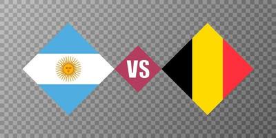 argentina mot belgien flagga begrepp. vektor illustration.