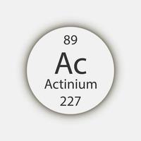 Actinium-Symbol. chemisches Element des Periodensystems. Vektor-Illustration. vektor