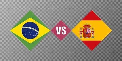 brasilien vs spanien flaggenkonzept. Vektor-Illustration. vektor