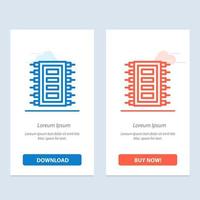 tech hardware chip computer verbinden blau und rot herunterladen und jetzt kaufen web-widget-kartenvorlage vektor