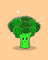 söt broccoli karaktär vektor illustration. platt och enkel illustration stil