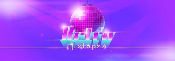 Retro-Mixtape-Party mit Tanzfläche, Discokugel