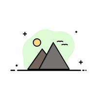 ägypten gizeh wahrzeichen pyramide sonne geschäftslogo vorlage flache farbe vektor