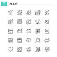 25 Tab-Bar-Icon-Set Vektorhintergrund vektor