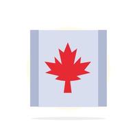 kanada flagga blad abstrakt cirkel bakgrund platt Färg ikon vektor