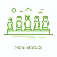 trendige Moai-Statue vektor