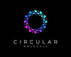 molekyl molekyl vetenskap atom mikrobiologi partikel punkt cirkel cirkulär cykel vektor logotyp design