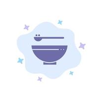 skål mat kök madrigal blå ikon på abstrakt moln bakgrund vektor