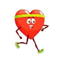 tecknad serie löpning hjärta karaktär med sport tracker vektor