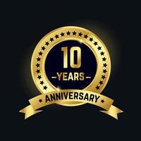 lutning 10 år årsdag premie logotyp firande vektor