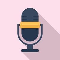 podcast Hem mikrofon ikon, platt stil vektor