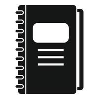 kursplan dagligen anteckningsbok ikon, enkel stil vektor