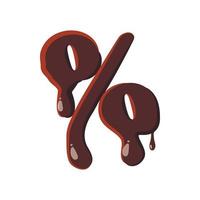 Prozentzeichen aus dem lateinischen Alphabet aus Schokolade vektor