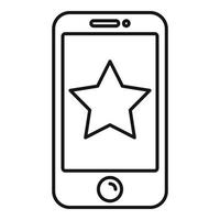 telefon stjärna ikon, översikt stil vektor