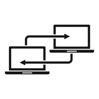 bärbar dator avlägsen tillgång ikon, enkel stil vektor