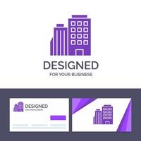 kreativ företag kort och logotyp mall hotell kokande Hem stad vektor illustration