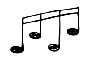 musik notera klotter. hand dragen musikalisk symbol. enda element för skriva ut, webb, design, dekor, logotyp vektor