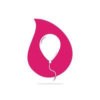 Ballon-Logo Tropfenform Konzeptdesign. Glück-Logo-Konzept. Feier-Luftballon-Symbol. vektor
