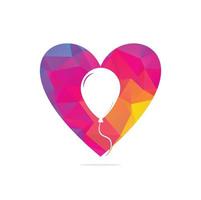 ballong logotyp hjärta form begrepp design. lycka logotyp begrepp. firande luft ballong symbol. vektor