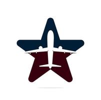 plan stjärna logotyp design. trafikflygplan, passagerare. vektor