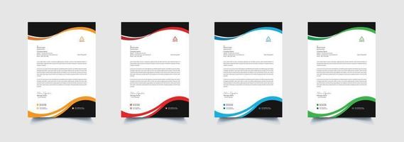 kreatives und professionelles unternehmensgeschäftsbriefkopf-vorlagendesign mit farbvariationspaket vektor