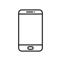 smartphone, mobiltelefon, mobil telefon ikon i linje stil design isolerat på vit bakgrund. redigerbar stroke. vektor