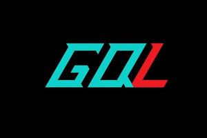 gql-Buchstaben- und Alphabet-Logo-Design vektor