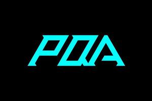 pqa brev och alfabet logotyp design vektor