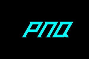 pnq brev och alfabet logotyp design vektor