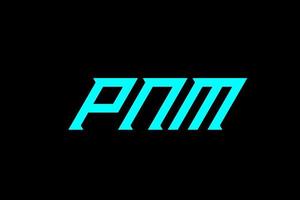 pnm-Buchstaben- und Alphabet-Logo-Design vektor
