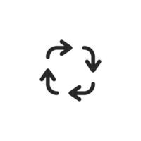 Vektorzeichen des Recycling-Symbols ist auf einem weißen Hintergrund isoliert. Farbe des Vektorillustrationssymbols editierbar. vektor