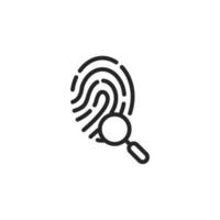 Vektorzeichen des Fingerabdrucksymbols ist auf einem weißen Hintergrund isoliert. Farbe des Vektorillustrationssymbols editierbar. vektor