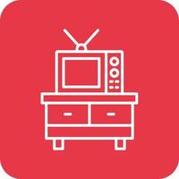 TV-Stand Linie runde Ecke Hintergrundsymbole vektor