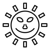 Sonne mit Gesichtsliniensymbol vektor