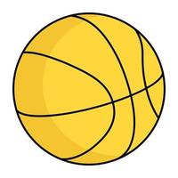 Sportausrüstungssymbol, gefülltes isometrisches Design des Basketballs vektor